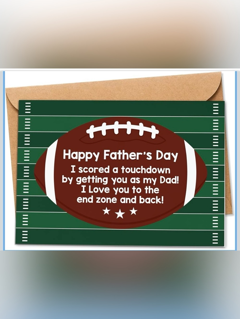 NIP Father's Day Football Card - Brown & Green